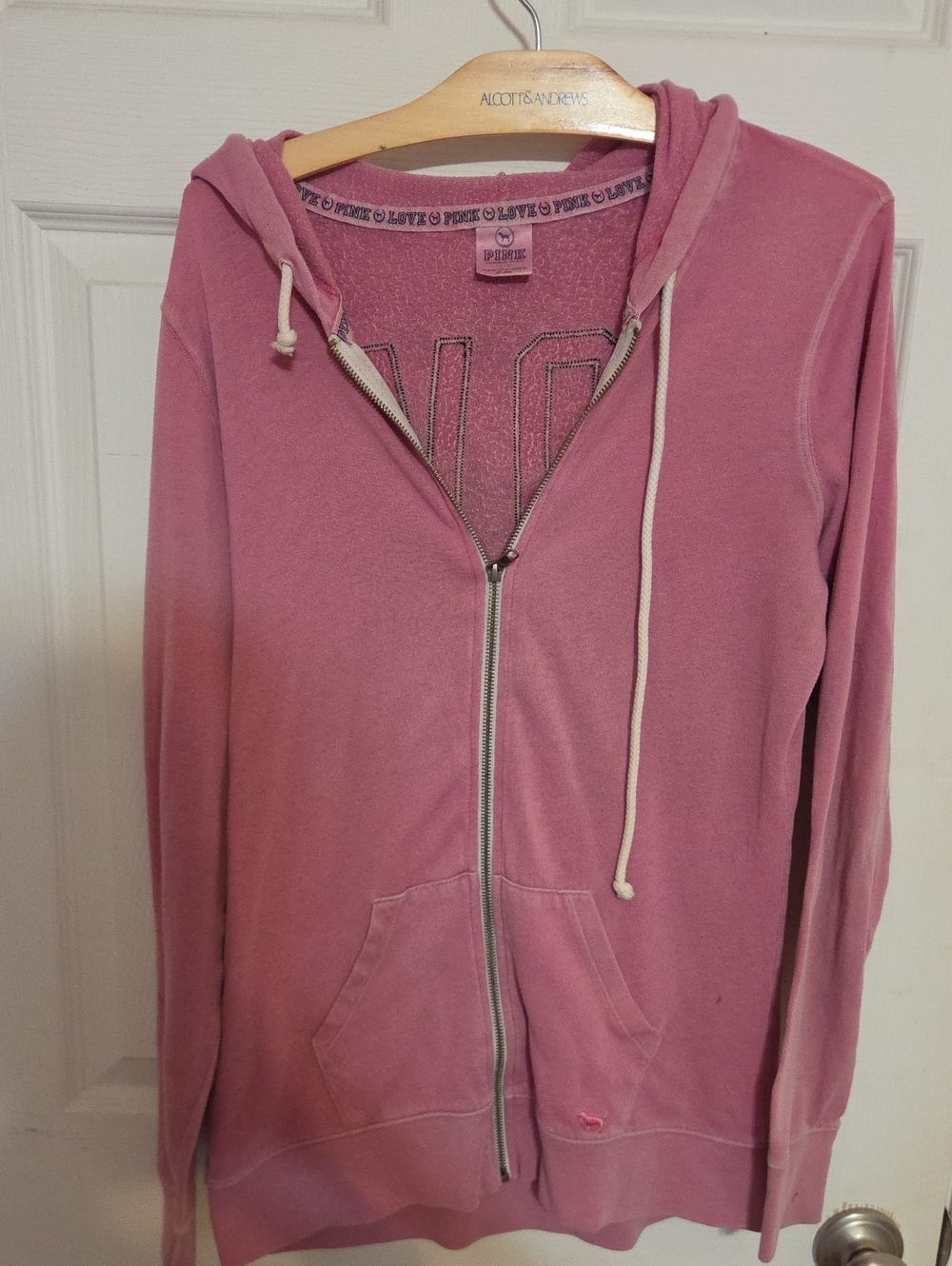 PINK Victoria's Secret Dusky Rose Zip Hoodie Vintage